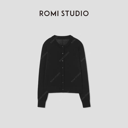 ROMI STUDIO“基础优雅”扬子纱100%绵羊毛圆领长袖开衫RW24AS90947 商品图1