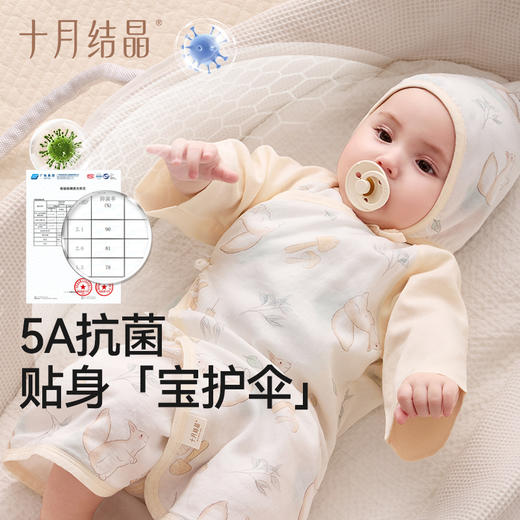 【【100元3件随心配】（买6件加赠帆布包）小风窗婴儿衣服春夏款纱布和袍连体衣男女宝宝爬服新生儿 商品图4