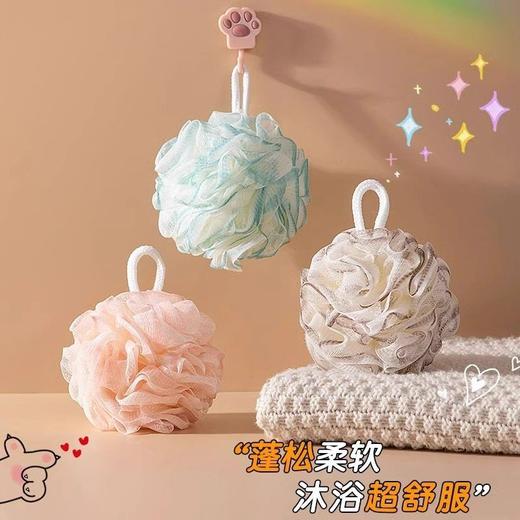 儿童成人沐浴用品60g散花搓球搓澡大号洗澡浴花浴球洗漱高档不背 商品图0