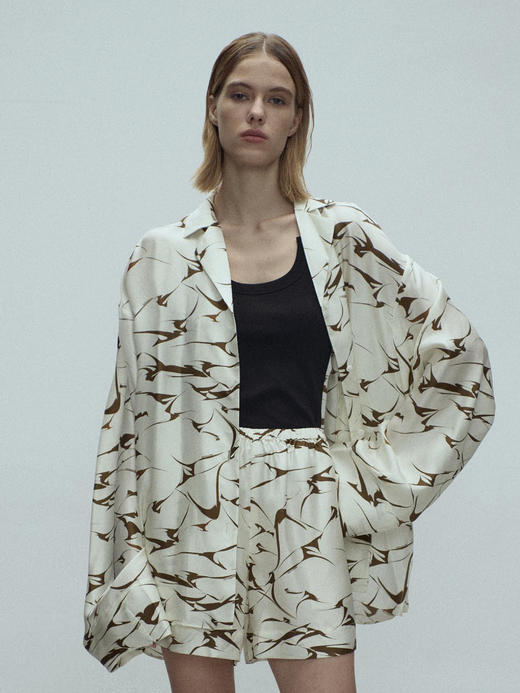 VC｜SS25079 Tully silk shirt  [衬衫 棕印花 / 蓝印花 ] 商品图2