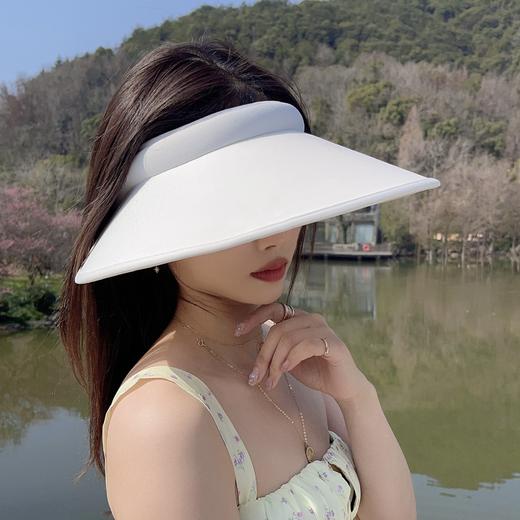 韩国新款大檐百搭防晒帽防紫外线uv空顶帽户外旅游日系冰丝太阳帽2025新款小红书爆款 商品图3