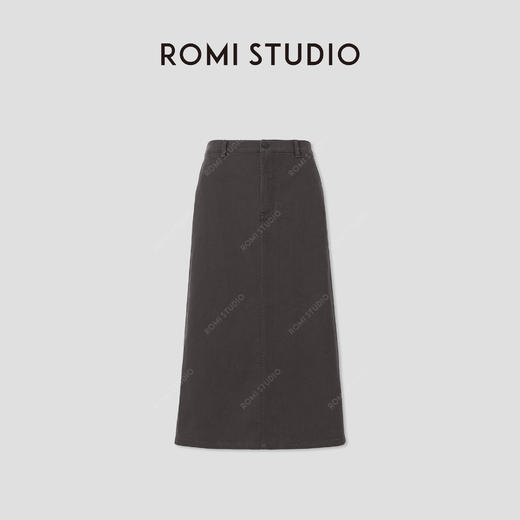 ROMI STUDIO“都市休闲”100%斜纹棉水洗后开叉廓形半裙RW24AXM0046 商品图2