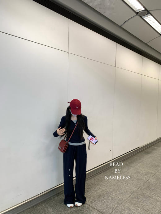 Read Nameless /假期拼色羊绒针织套装 藏青色 2025/2/24 商品图3