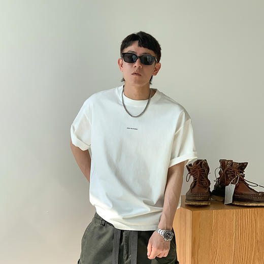 徐太浪300g纯棉纯色短袖t恤男2025新款夏季大码男装半袖体恤上衣 商品图0