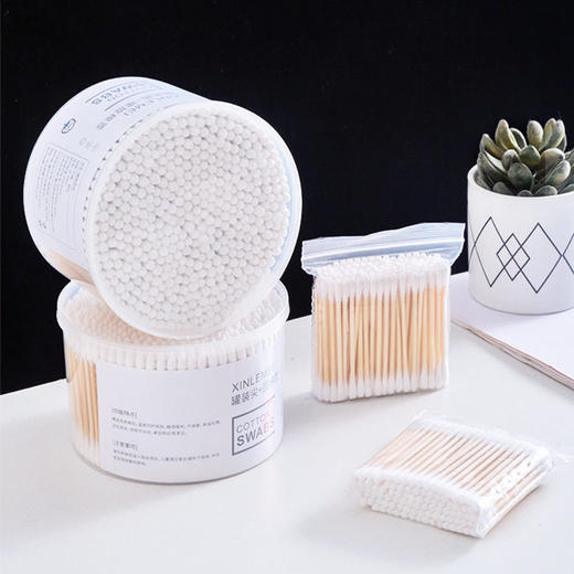 家用棉球棉棒卫生消毒清洁掏耳卸妆棉签双头棒一次性棉花木棒化妆 商品图0