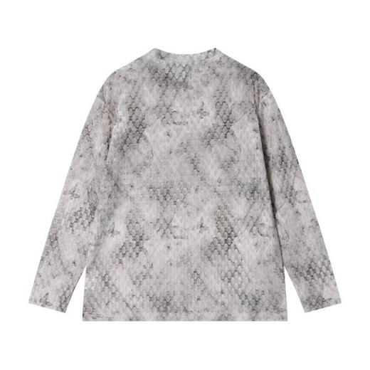 T2409夏季新款时尚个性美式扎染镂空圆领长袖T恤百搭潮流宽松套头上衣 商品图5