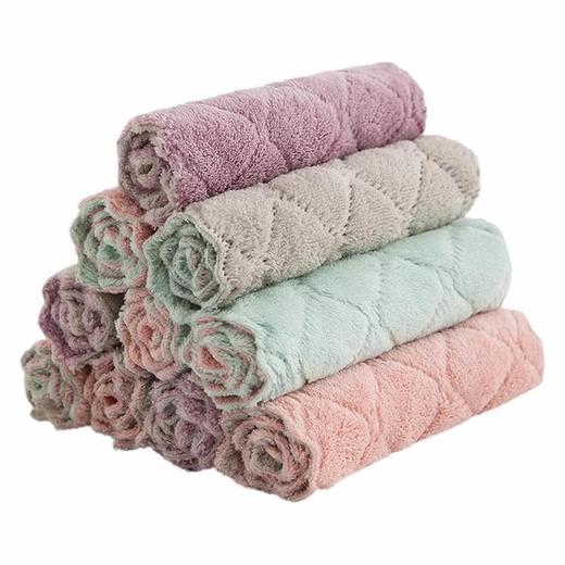 毛巾加厚布擦吸水不沾油手巾厨房家用抹布清洁毛10洗碗布不掉条装 商品图4