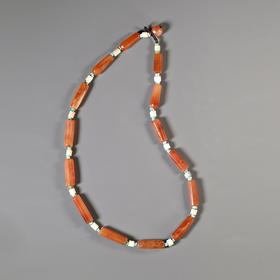 西亚高古红玛瑙管+夏家店鸡骨白项链