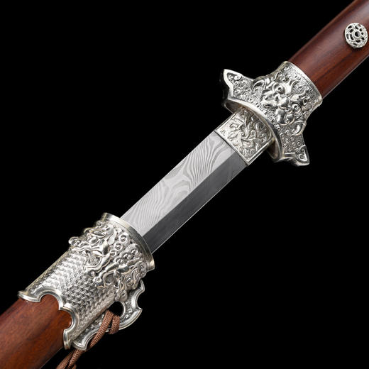 醒狮唐刀  汉唐刀剑 花纹钢刀剑龙泉沈广隆宝剑 一体刀剑  未开刃 商品图3