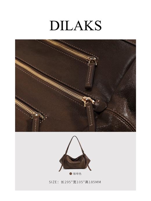 DILAKS迪莱克丝 2025年新款植鞣绵羊皮托特包大容量拉链单肩斜挎包 商品图4