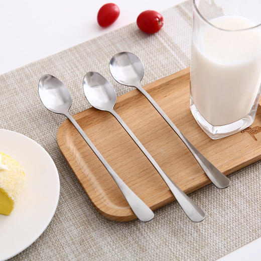 勺学生汤勺长柄勺子勺不锈钢长柄长勺饭勺搅拌圆勺咖啡汤匙调羹 商品图2