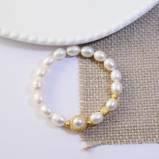 自营（眷一珠宝）-原创天然淡水珍珠设计感手链女轻奢巴洛克珍珠手串女朋友礼物 优雅 商品图2