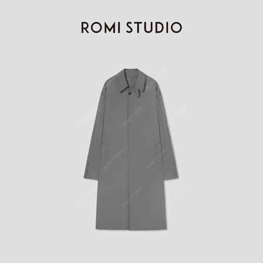 ROMI STUDIO“松弛自在”铜氨丝双面穿宽松垂感风衣外套RW24WW41273 商品图0