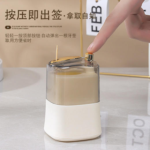 客厅式自便携随身商用罐竹签出牙签盒家用牙签创意牙签筒按压动弹 商品图1