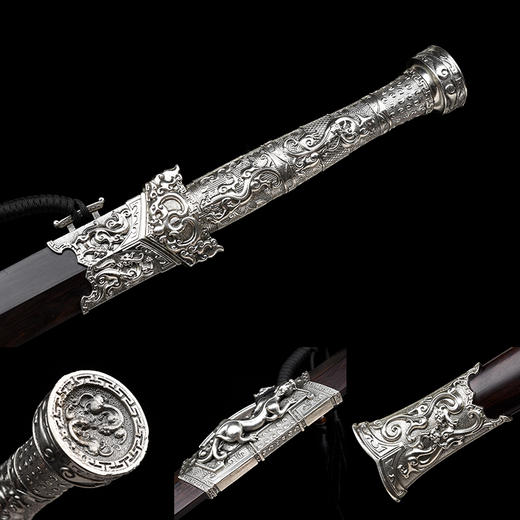 龙渊汉剑 汉剑唐剑 花纹钢一体刀剑兵器硬剑龙泉沈广隆宝剑未开刃 商品图2