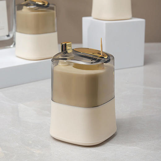 客厅式自便携随身商用罐竹签出牙签盒家用牙签创意牙签筒按压动弹 商品图3