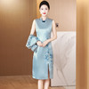 复古修身改良版旗袍裙，中式立领显年轻喜婆婆套装LC2478 商品缩略图3