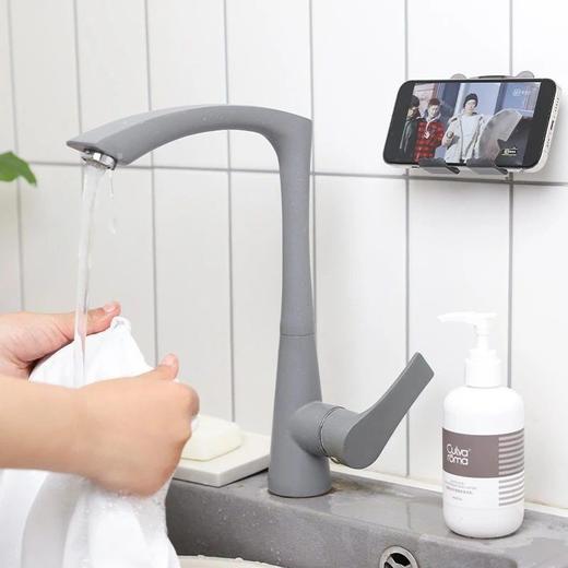 免打孔支架手机手机支架壁挂式墙上厨房架墙面粘贴多功能神器追剧 商品图2