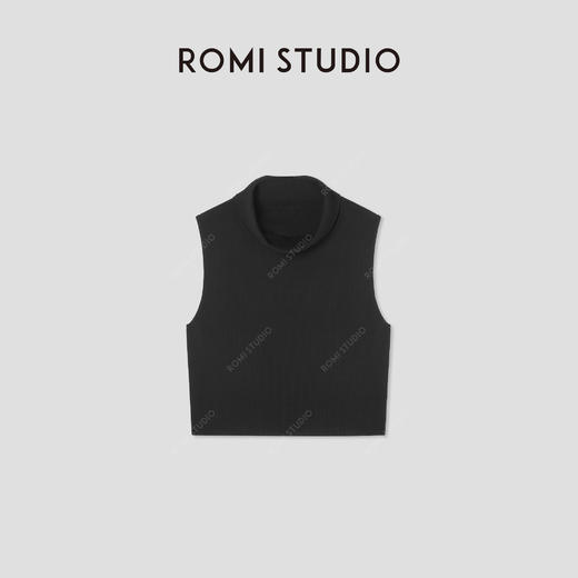 ROMI STUDIO“复古优雅”16支绵羊毛弹力高领毛织背心 RW25SSG0070 商品图4