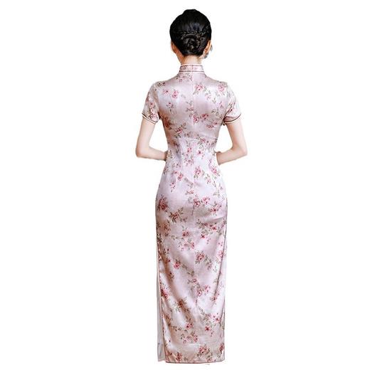 2025新款改良年轻款气质高端夏季少女清新复古日常真丝旗袍WXG&C-18 商品图4