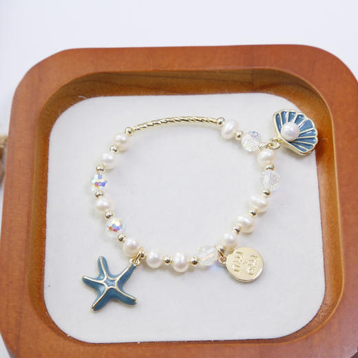 自营（眷一珠宝）-儿童天然淡水珍珠贝壳海星手链巴洛克珍珠宝宝手串小朋友礼物 商品图4