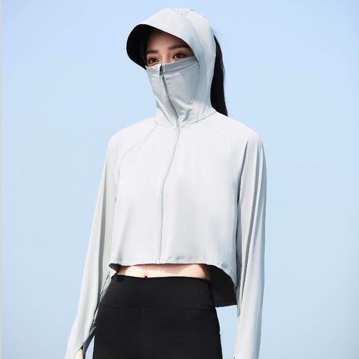 2024新款黑胶帽檐防晒衣女士冰丝连帽透气外套防紫外线防晒服 商品图3