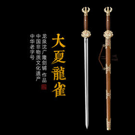 大夏龙雀剑  汉剑 唐剑 龙泉沈广隆 宝剑 手工一体刀剑花纹钢 未开刃