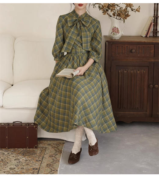 裁缝学苑AS429英伦复古腰带蝴蝶结收腰大摆裙纸样女装连衣裙样板 商品图5