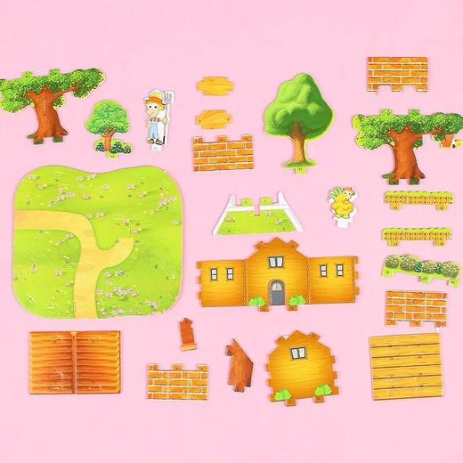 3d幼儿园卡通城堡拼插拼图益智玩具立体大号趣味拼图儿童别墅可爱 商品图2