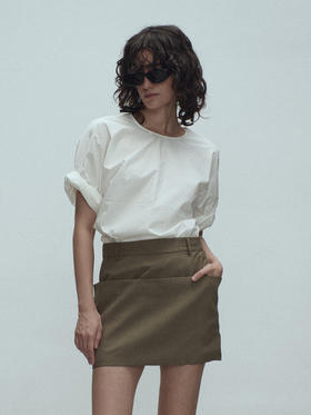 VC｜SS25113 Kaz folded skirt [半身裙 卡其绿 ]