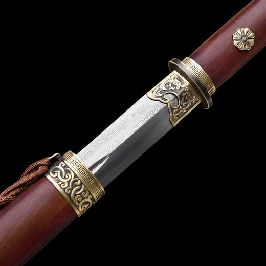 冲虚剑 汉剑唐剑 花纹钢 硬刀剑一体 龙泉沈广隆传统宝剑 未开刃 商品图3