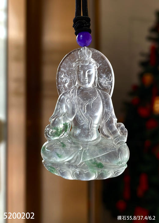 玻璃种飘花观音吊坠【5200202】具体价格微信咨询 商品图3