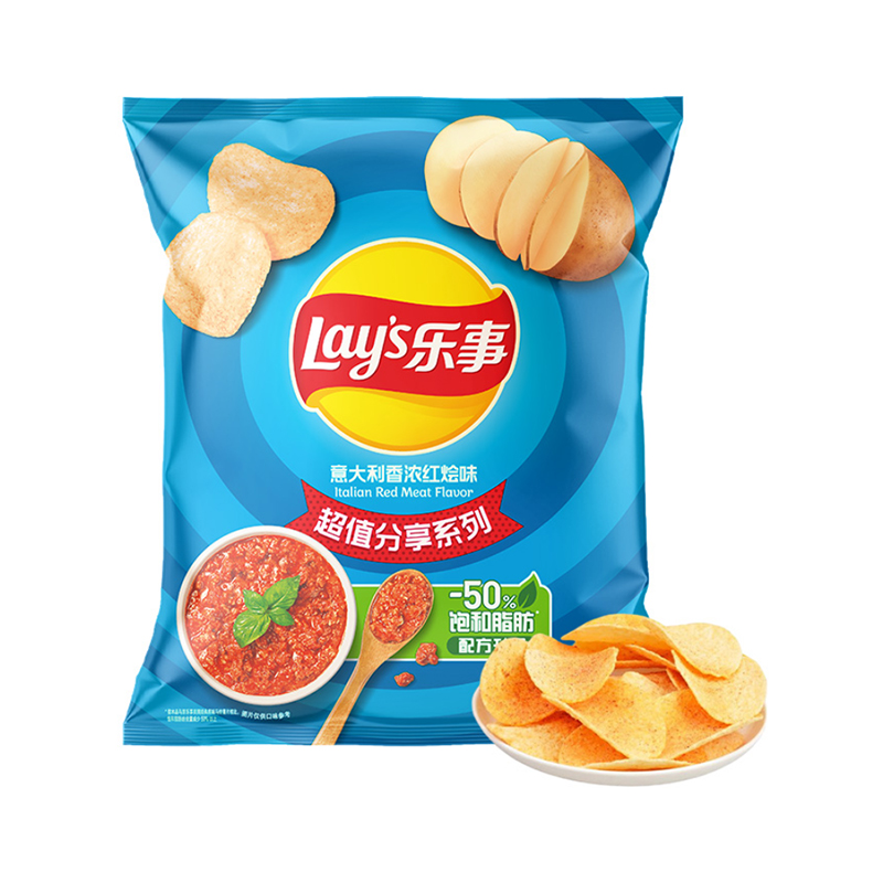 乐事意大利香浓红烩味薯片 135g
