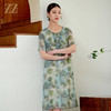 夏季新款 气质优雅印花100%桑蚕丝连衣裙女M42LS29 商品缩略图1