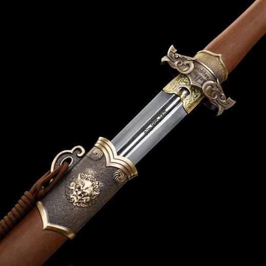 龙门环首刀剑 花纹钢一体剑  汉唐刀剑 龙泉沈广隆收藏剑 未开刃 商品图3