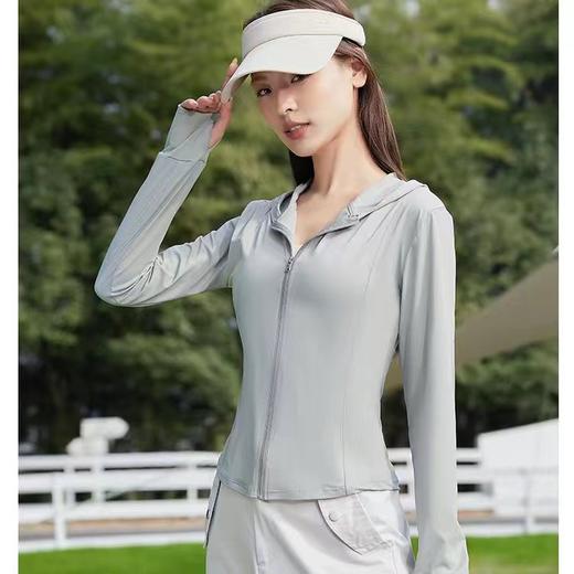 原纱锦纶黑胶连帽upf50防晒衣女夏季防紫外线修身显瘦防晒服 商品图1