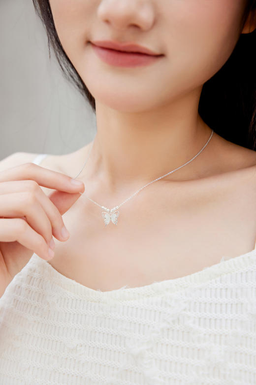 猫眼石蝴蝶项链百搭精致锁骨链高级感轻奢项链5607- 商品图3