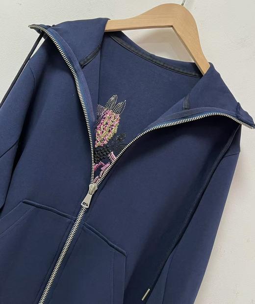 七夕福利-NO退【外套】重工狗狗刺绣连帽开衫卫衣休闲外套-喜出 商品图3