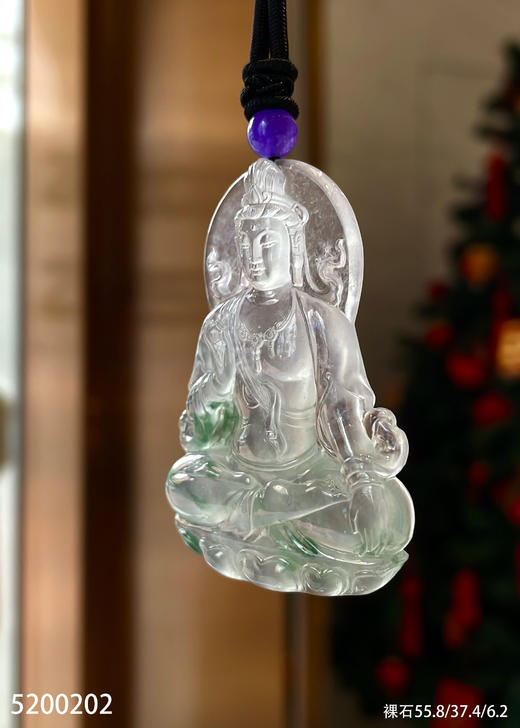 玻璃种飘花观音吊坠【5200202】具体价格微信咨询 商品图5