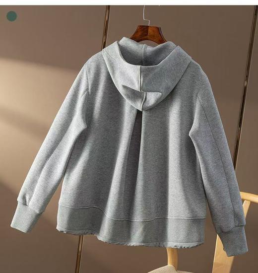 特卖！重磅品质！！【外套】宽螺纹连帽下摆抽绳卫衣外套-喜出 商品图7