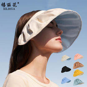 夏季遮脸沙滩遮阳帽贝壳防晒帽女防紫外线便携空顶女发箍帽子2025新款小红书爆款