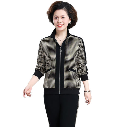 SP13-5101 妈妈运动服套装春秋2025新款中年休闲两件套大码中老年女秋装外套 商品图4