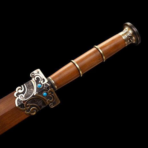 神风剑 汉剑唐剑 花纹钢 硬刀剑一体 龙泉沈广隆传统宝剑 未开刃 商品图4