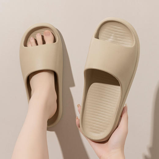 【盆底横条EVA拖鞋】无印EVA凉拖鞋家居拖夏季防水防滑踩屎感浴室皮纹拖 商品图1