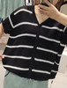 水淼爆款2025夏新款高档休闲针织黑白条开衫0707（含桑蚕丝 莱赛尔纤维） 商品缩略图2