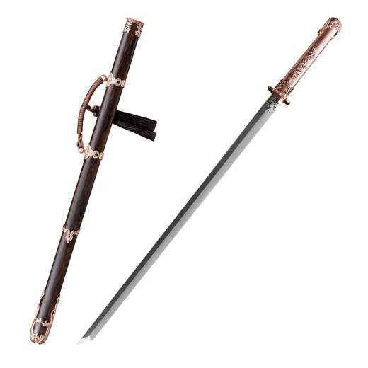 水龙唐横刀剑汉唐宝剑龙泉沈广隆宝剑一体刀剑防身冷兵器 未开刃 商品图5