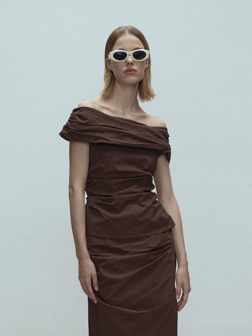 VC｜SS25076 Udo off shoulder top [上衣 白 / 棕 / 粉 ] 商品图2