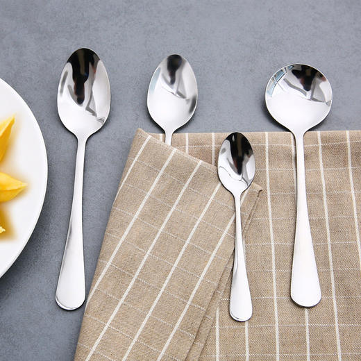 勺学生汤勺长柄勺子勺不锈钢长柄长勺饭勺搅拌圆勺咖啡汤匙调羹 商品图0