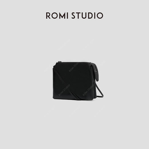 ROMI STUDIO“极简主义”100头层牛皮荔枝纹软皮斜跨小方包444LS002 商品图2
