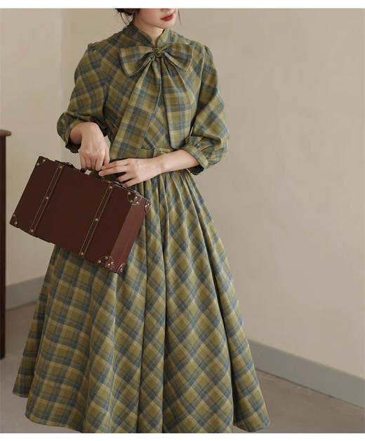 裁缝学苑AS429英伦复古腰带蝴蝶结收腰大摆裙纸样女装连衣裙样板 商品图3